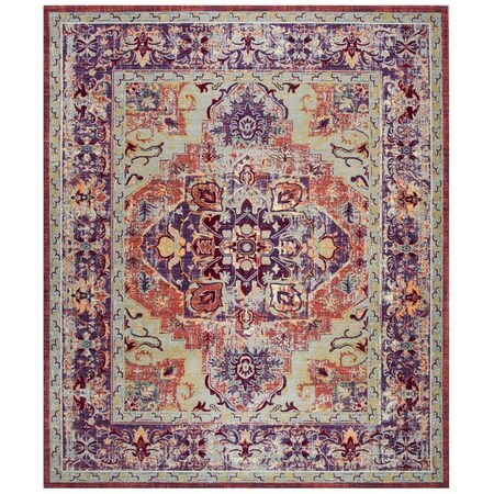 Safavieh Claremont Power Loomed Rectangle Area Rug, Purple and Coral - 8 x 10 ft. CLR664A-8